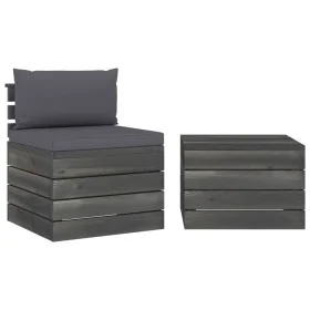 Pallet garden furniture 2 pieces with pine wood cushions by vidaXL, Garden sets - Ref: Foro24-3061659, Price: 133,92 €, Disco...