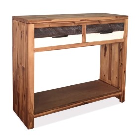 Mesa consola de madera maciza de acacia 86x30x75 cm