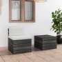 Pallet garden furniture 2 pieces with solid pine wood cushions by vidaXL, Garden sets - Ref: Foro24-3061661, Price: 141,49 €,...
