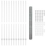 Reja con postes Plateado 1.6 x 25 m Acero
