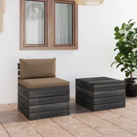 Pallet garden furniture 2 pieces with pine wood cushions by vidaXL, Garden sets - Ref: Foro24-3061667, Price: 145,04 €, Disco...