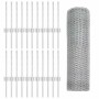 Reja con postes Plateado 0.4 x 50 m Acero