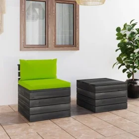 Pallet garden furniture 2 pieces with solid pine wood cushions by vidaXL, Garden sets - Ref: Foro24-3061670, Price: 122,77 €,...