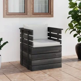 Garden armchair with pine wood cushions by vidaXL, Modular outdoor sofas - Ref: Foro24-3061721, Price: 104,74 €, Discount: %