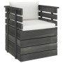 Sillón de jardín con cojines madera de pino de vidaXL, Sofás modulares de exterior - Ref: Foro24-3061721, Precio: 105,88 €