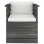 Sillón de jardín con cojines madera de pino de vidaXL, Sofás modulares de exterior - Ref: Foro24-3061721, Precio: 105,88 €
