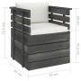 Sillón de jardín con cojines madera de pino de vidaXL, Sofás modulares de exterior - Ref: Foro24-3061721, Precio: 105,88 €