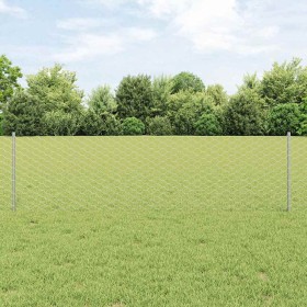 Reja con postes Plateado 0.6 x 50 m Acero