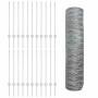 Reja con postes Plateado 0.8 x 50 m Acero