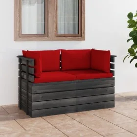 2-seater garden pallet sofa and solid pine wood cushions by vidaXL, Garden sets - Ref: Foro24-3061737, Price: 226,35 €, Disco...