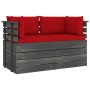 2-Sitzer-Gartensofa aus Paletten und Kissen aus massivem Kiefernholz von vidaXL, Gartensets - Ref: Foro24-3061737, Preis: 205...