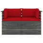 2-Sitzer-Gartensofa aus Paletten und Kissen aus massivem Kiefernholz von vidaXL, Gartensets - Ref: Foro24-3061737, Preis: 205...