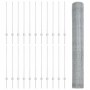 Reja con postes Plateado 1 x 50 m Acero