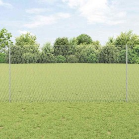 Reja con postes Plateado 1.2 x 50 m Acero