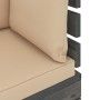Corner sofa made of garden pallets with pine wood cushions by vidaXL, Modular outdoor sofas - Ref: Foro24-3061650, Price: 131...