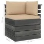 Corner sofa made of garden pallets with pine wood cushions by vidaXL, Modular outdoor sofas - Ref: Foro24-3061650, Price: 130...