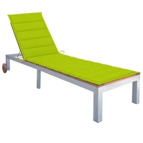Sun lounger with solid acacia wood and galvanized steel cushion by vidaXL, Loungers - Ref: Foro24-3061553, Price: 264,42 €, D...