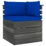 Corner pallet sofa for garden with pine wood cushions by vidaXL, Modular outdoor sofas - Ref: Foro24-3061657, Price: 112,08 €...