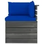 Corner pallet sofa for garden with pine wood cushions by vidaXL, Modular outdoor sofas - Ref: Foro24-3061657, Price: 112,08 €...