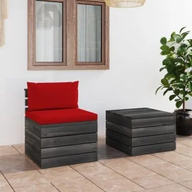 Pallet garden furniture 2 pieces with solid pine wood cushions by vidaXL, Garden sets - Ref: Foro24-3061665, Price: 137,34 €,...