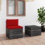 Pallet garden furniture 2 pieces with solid pine wood cushions by vidaXL, Garden sets - Ref: Foro24-3061665, Price: 145,44 €,...