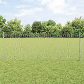 Reja con postes Plateado 0.8 x 100 m Acero