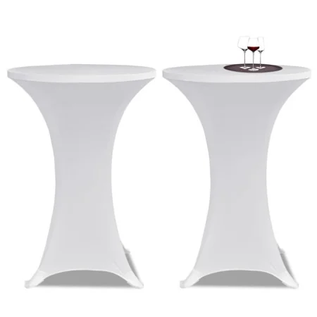 Mantel cubierta elástica de mesa alta Ø 60 cm Blanco 2 unidades by vidaXL, Covers - Ref: Foro24-241201, Price: 23,64 €, Disco...