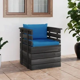 Garden armchair with pine wood cushions by vidaXL, Modular outdoor sofas - Ref: Foro24-3061723, Price: 109,60 €, Discount: %