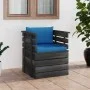 Gartensessel mit Kissen aus Kiefernholz von vidaXL, Modulare Sofas für den Außenbereich - Ref: Foro24-3061723, Preis: 109,49 ...