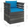 Gartensessel mit Kissen aus Kiefernholz von vidaXL, Modulare Sofas für den Außenbereich - Ref: Foro24-3061723, Preis: 105,85 ...