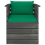 Gartensessel mit Kissen aus Kiefernholz von vidaXL, Modulare Sofas für den Außenbereich - Ref: Foro24-3061724, Preis: 93,39 €...
