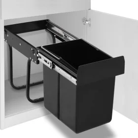 Removable trash can in kitchen cabinet soft close 20 L by vidaXL, Garbage cans and trash cans - Ref: Foro24-51178, Price: 95,...