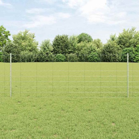 Reja con postes Plateado 0.8 x 25 m Acero