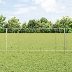 Reja con postes Plateado 1 x 25 m Acero