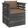 Sillón de jardín con cojines madera de pino de vidaXL, Sofás modulares de exterior - Ref: Foro24-3061727, Precio: 100,68 €