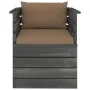 Garden armchair with pine wood cushions by vidaXL, Modular outdoor sofas - Ref: Foro24-3061727, Price: 100,68 €, Discount: %