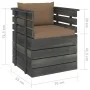 Gartensessel mit Kissen aus Zirbenholz von vidaXL, Modulare Sofas für den Außenbereich - Ref: Foro24-3061727, Preis: 110,93 €...