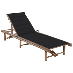 Garden lounger with bamboo cushion by vidaXL, Loungers - Ref: Foro24-3061639, Price: 191,71 €, Discount: %