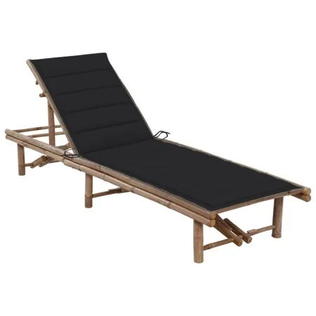Garden lounger with bamboo cushion by vidaXL, Loungers - Ref: Foro24-3061639, Price: 210,90 €, Discount: %