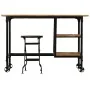 Klappbarer Schreibtisch und Hocker aus massivem Mangoholz 115x50x76 cm von vidaXL, Schreibtische - Ref: Foro24-245261, Preis:...