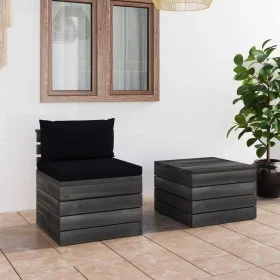 Pallet garden furniture 2 pieces with solid pine wood cushions by vidaXL, Garden sets - Ref: Foro24-3061666, Price: 130,10 €,...