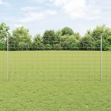 Reja con postes Plateado 1.2 x 50 m Acero