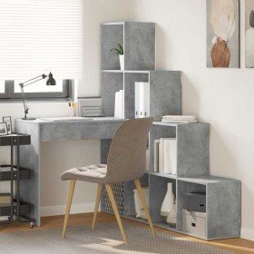 Escritorio de Esquina Gris hormigón 101.5 x 149.5 x 149.5 cm Escritorio de Esquina Gris hormigón 101.5 x 149.5 x 149.5 cm