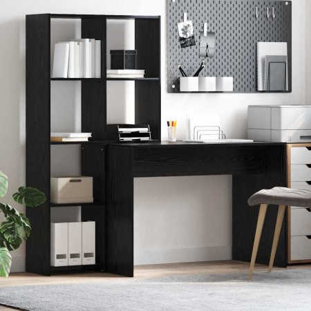 Escritorio Roble negro 138.5 x 55 x 143 cm Madera contrachapada