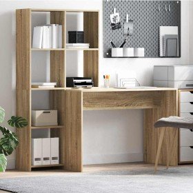 Escritorio con estante Roble Sonoma 138.5 x 55 x 143 cm Escritorio con estante Roble Sonoma 138.5 x 55 x 143 cm