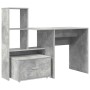 Escritorio con cajón Gris hormigón 131.5 x 50 x 106.5 cm