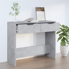 Mesa consola de madera contrachapada gris hormigón 90x36x75 cm