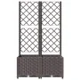 Planter with brown PP trellis 80x40x136 cm by vidaXL, Pots and planters - Ref: Foro24-318261, Price: 79,19 €, Discount: %