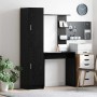 Escritorio con almacenamiento con estante 2 pcs Roble negro