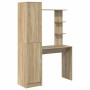 Escritorio con almacenamiento con estante 2 pcs Roble Sonoma
